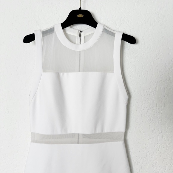 Alice + Olivia Karman Sleeveless Mesh-Trim Midi Dress - Picture 3 of 9